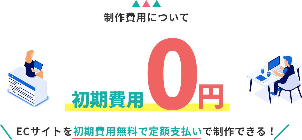制作費用について 初期費用0円 ECサイトを初期費用無料で定額支払いで制作できる!